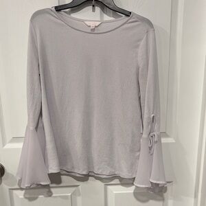 LC Lauren Conrad White Bell-Sleeve Top